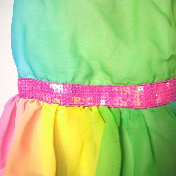 Piper Baby Rainbow Multicolor Sundress Shear Layers Sequin Waistband Size 3T GUC - Picture 2 of 4